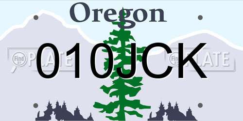 010JCK Oregon License Plate
