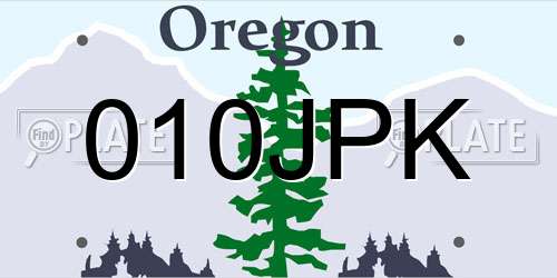 010JPK Oregon License Plate