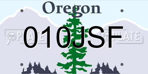 010JSF Oregon License Plate