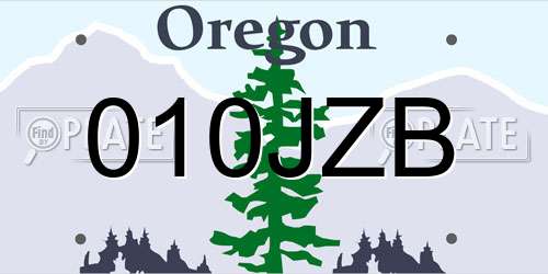 010JZB Oregon License Plate
