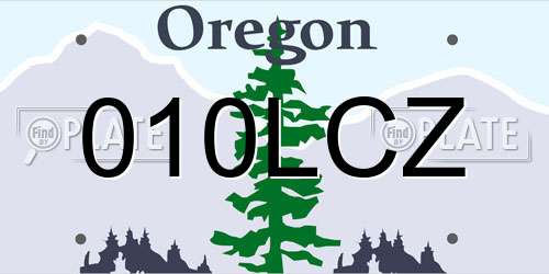 010LCZ Oregon License Plate