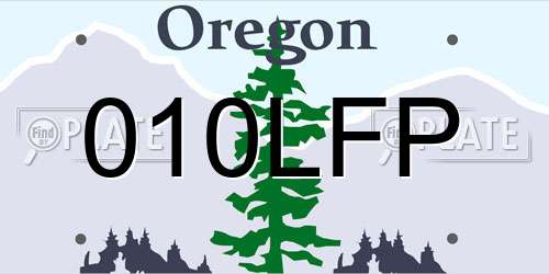 010LFP Oregon License Plate