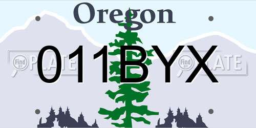 011BYX Oregon License Plate