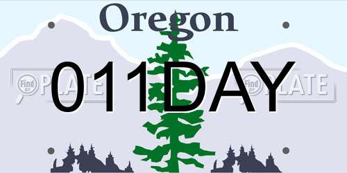 011DAY Oregon License Plate