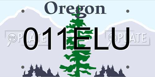 011ELU Oregon License Plate