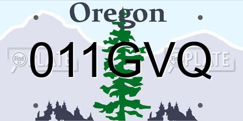 011GVQ Oregon License Plate