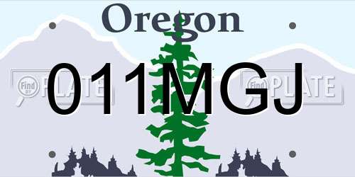 011MGJ Oregon License Plate