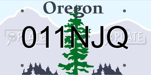 011NJQ Oregon License Plate