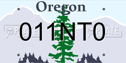011NT0 Oregon License Plate