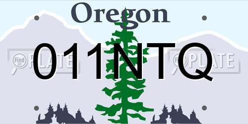 011NTQ Oregon License Plate
