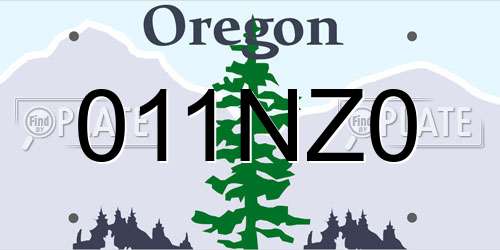 011NZ0 Oregon License Plate
