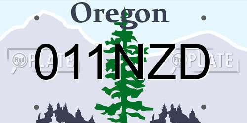 011NZD Oregon License Plate