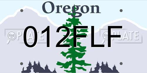 012FLF Oregon License Plate