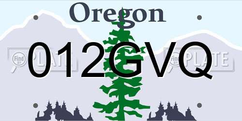 012GVQ Oregon License Plate