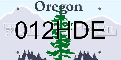 012HDE Oregon License Plate