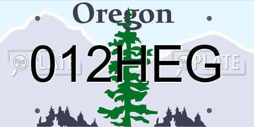 012HEG Oregon License Plate