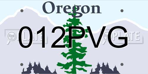 012PVG Oregon License Plate