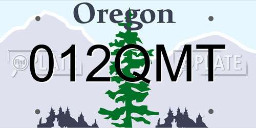 012QMT Oregon License Plate