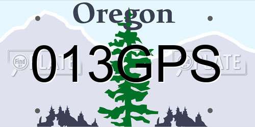 013GPS Oregon License Plate