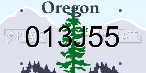 013J55 Oregon License Plate