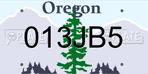013JB5 Oregon License Plate