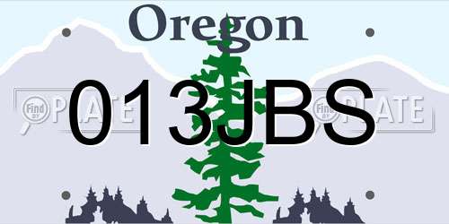 013JBS Oregon License Plate