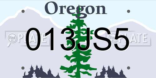 013JS5 Oregon License Plate