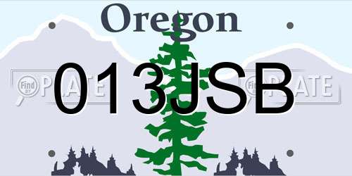 013JSB Oregon License Plate