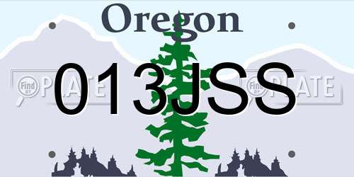 013JSS Oregon License Plate