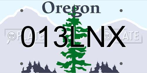 013LNX Oregon License Plate