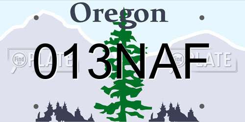 013NAF Oregon License Plate