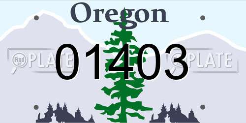 01403 Oregon License Plate