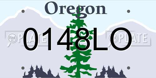 0148LO Oregon License Plate