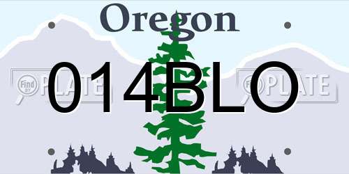 014BLO Oregon License Plate