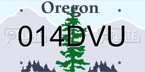 014DVU Oregon License Plate