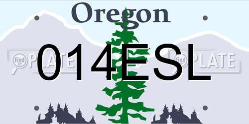 014ESL Oregon License Plate