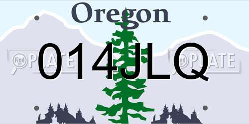014JLQ Oregon License Plate