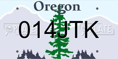 014JTK Oregon License Plate