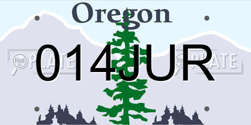 014JUR Oregon License Plate