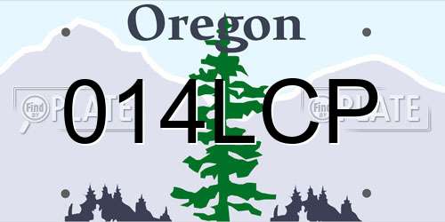 014LCP Oregon License Plate