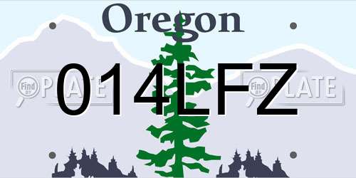 014LFZ Oregon License Plate