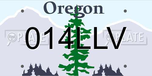 014LLV Oregon License Plate