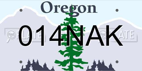 014NAK Oregon License Plate