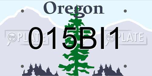 015BI1 Oregon License Plate