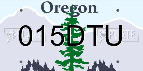 015DTU Oregon License Plate