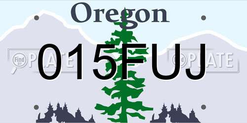 015FUJ Oregon License Plate