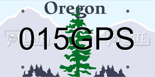 015GPS Oregon License Plate