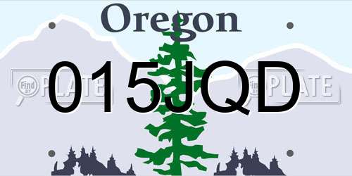 015JQD Oregon License Plate