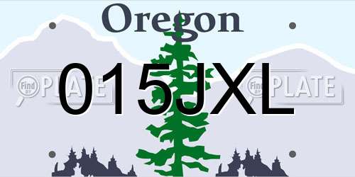 015JXL Oregon License Plate