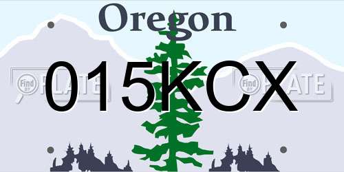 015KCX Oregon License Plate